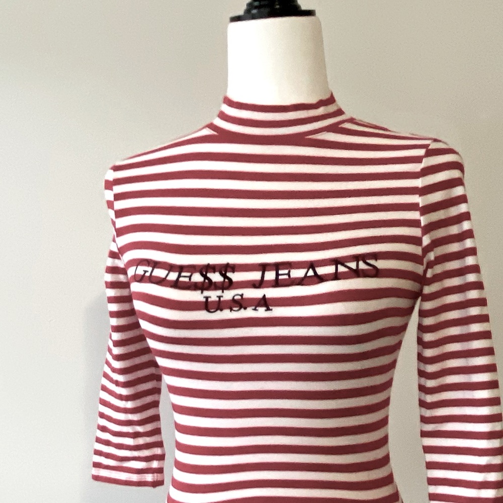 GUESS X ASAP ROCKY | Rare Striped Mock Neck Top